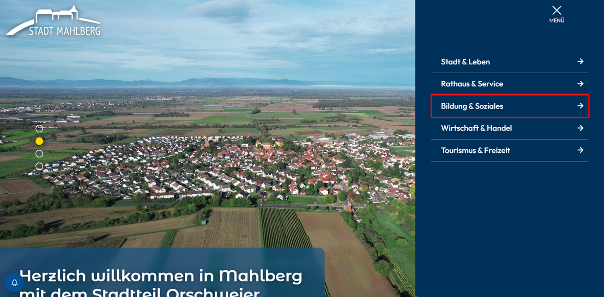Hauptmenüpunkt Bildung & Soziales